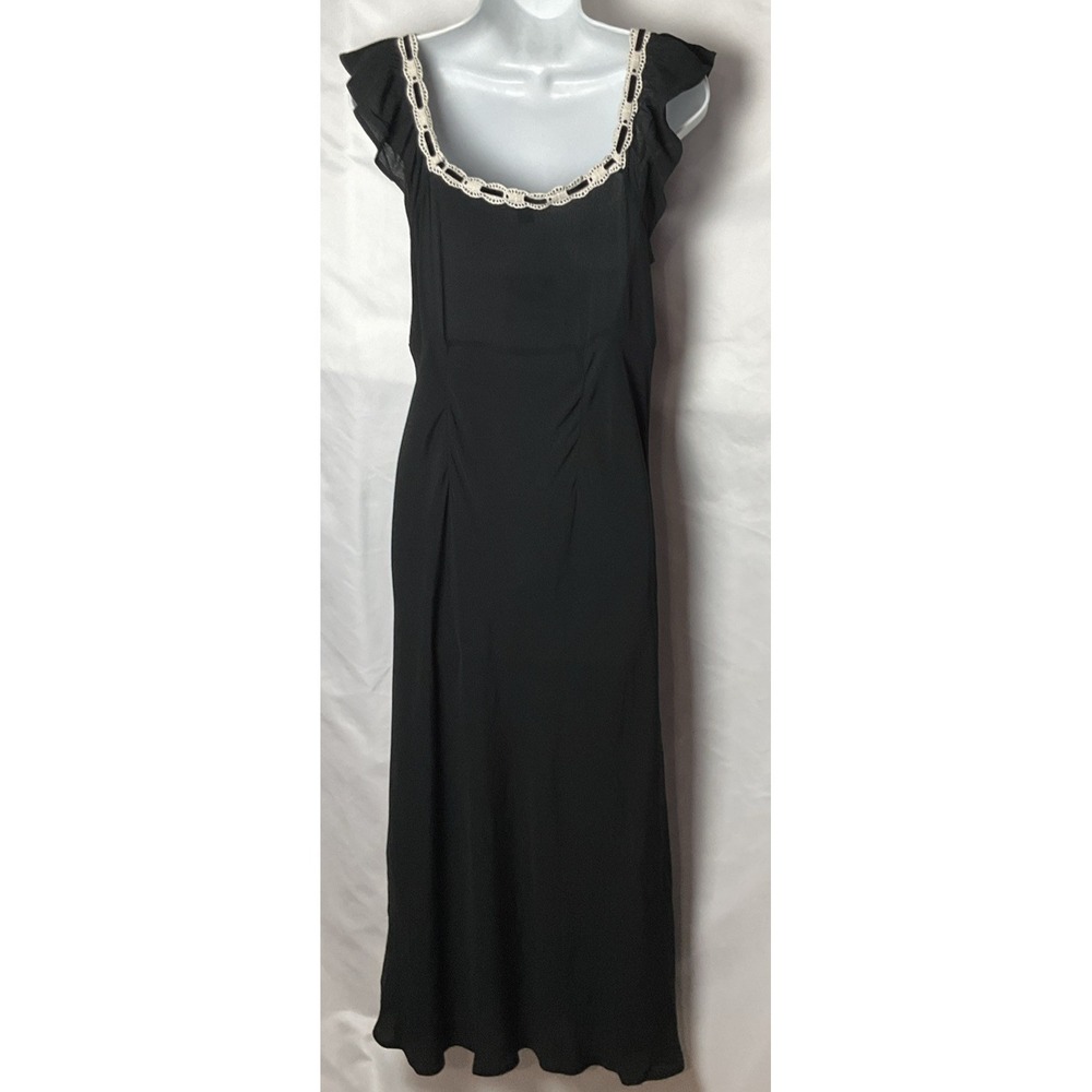 American Eagle Outfitter Women's  Size M Black Boho Cottage Core Midi Dress NWT - Picture 2 of 13